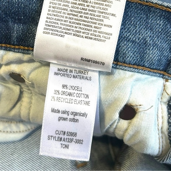 AGOLDE Toni Straight Ankle Jeans Medium Wash Distressed Size 27 Revolve - Picture 13 of 13